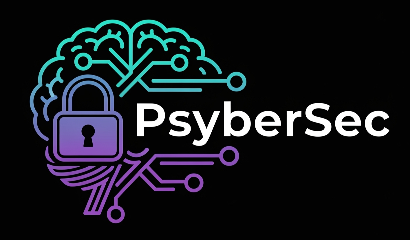 PsyberSec Logo - Brain with Binary and Circuits